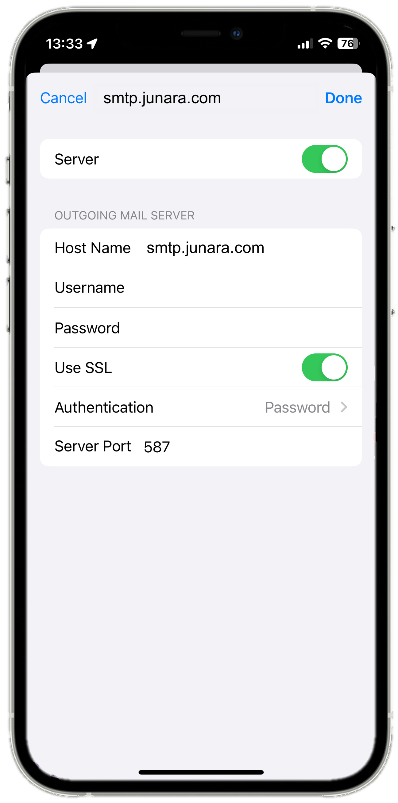 iOS 17 - Settings - Mail - Account Settings - SMTP#2.png
