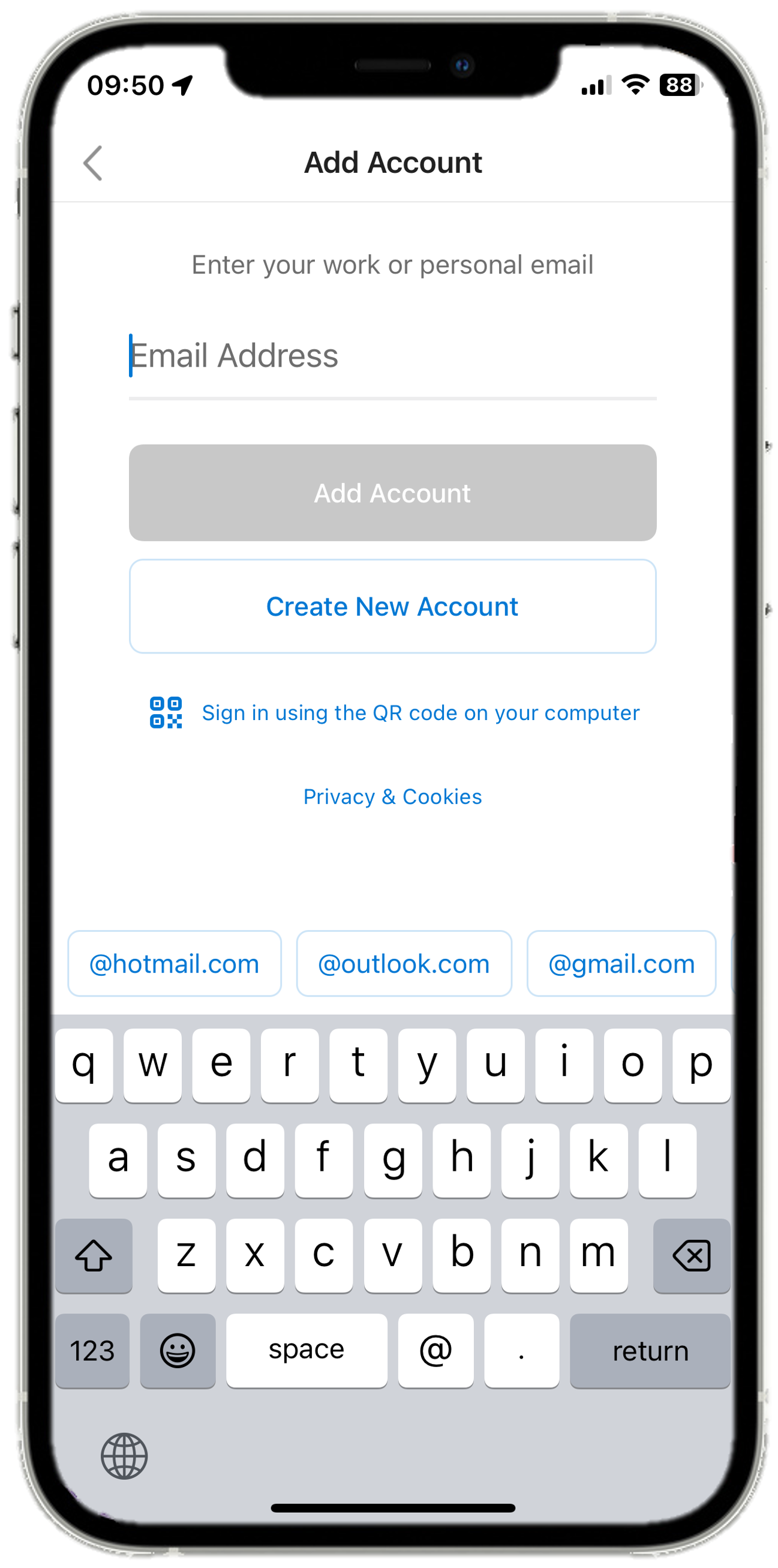 iOS 17 - Outlook Mobile - Enter email address.png