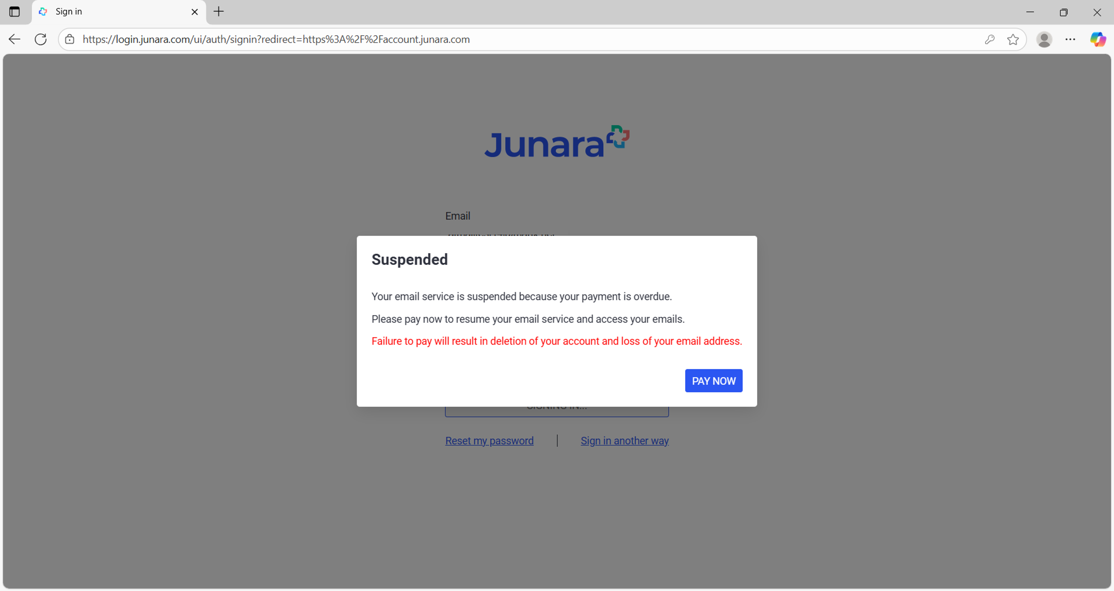 Zendesk Guide - Suspended email account - Suspended pop up.png