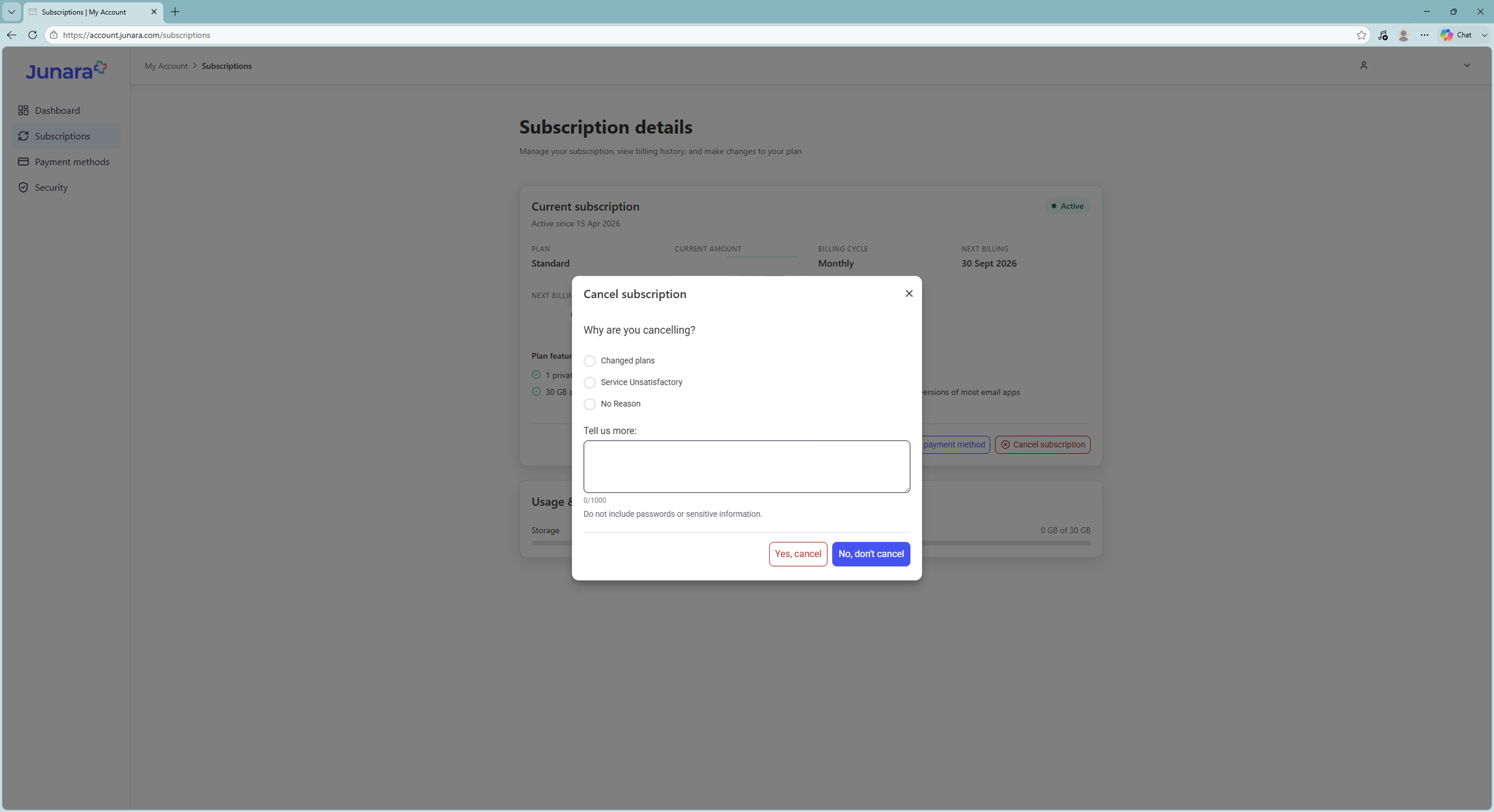 Zendesk Guide - Cancel subscription - V2 Reason 2.png