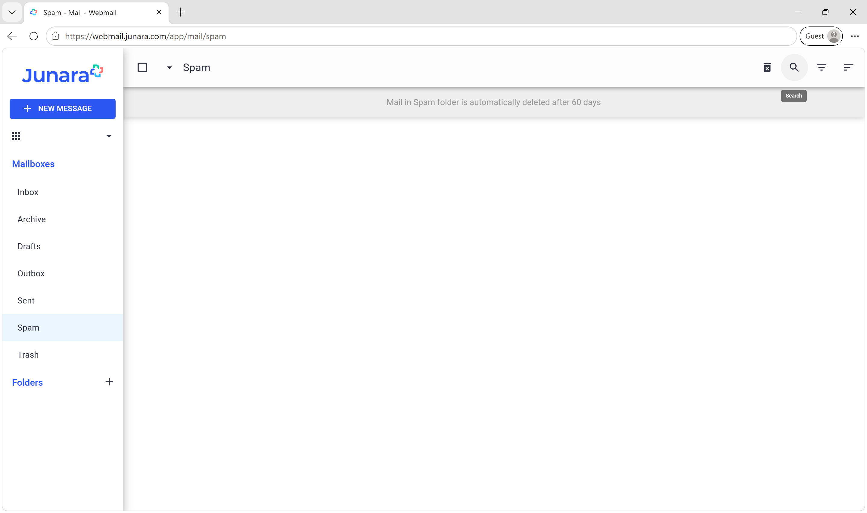 2 Spam folder select Search.png